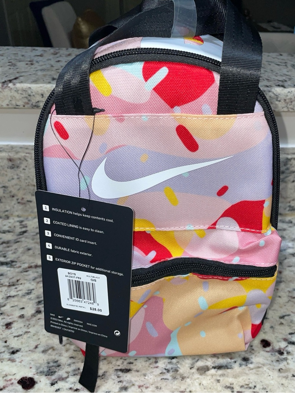Nike Multicolor Pink Patterned Mini Lunch Bag